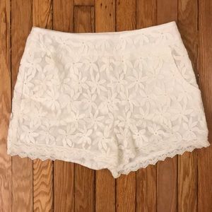 White eyelet shorts